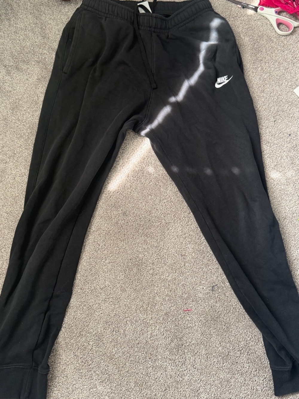 Nike Black Jogger Sweatpants with White Swoosh